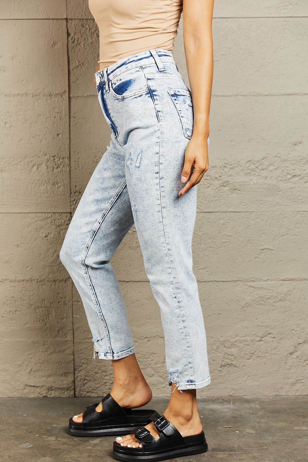 BAYEAS High Waisted Acid Wash Skinny Jeans - Jeans - FITGGINS