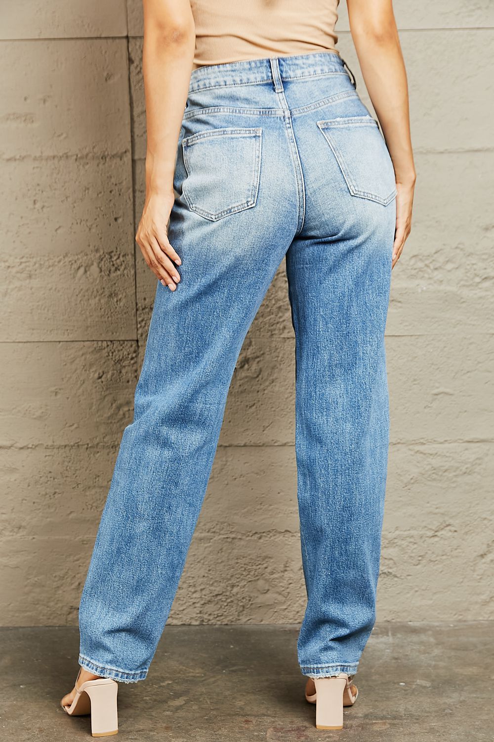 BAYEAS High Waisted Straight Jeans - Jeans - FITGGINS