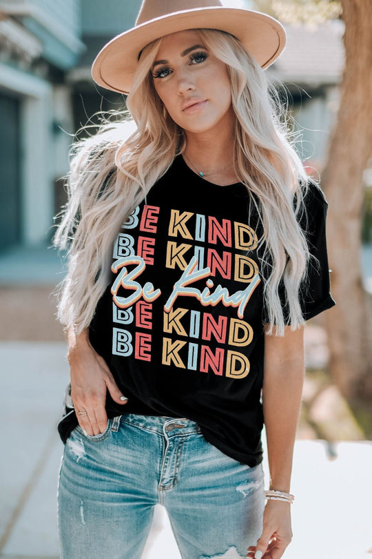 BE KIND Graphic Short Sleeve Tee - T-Shirts - FITGGINS