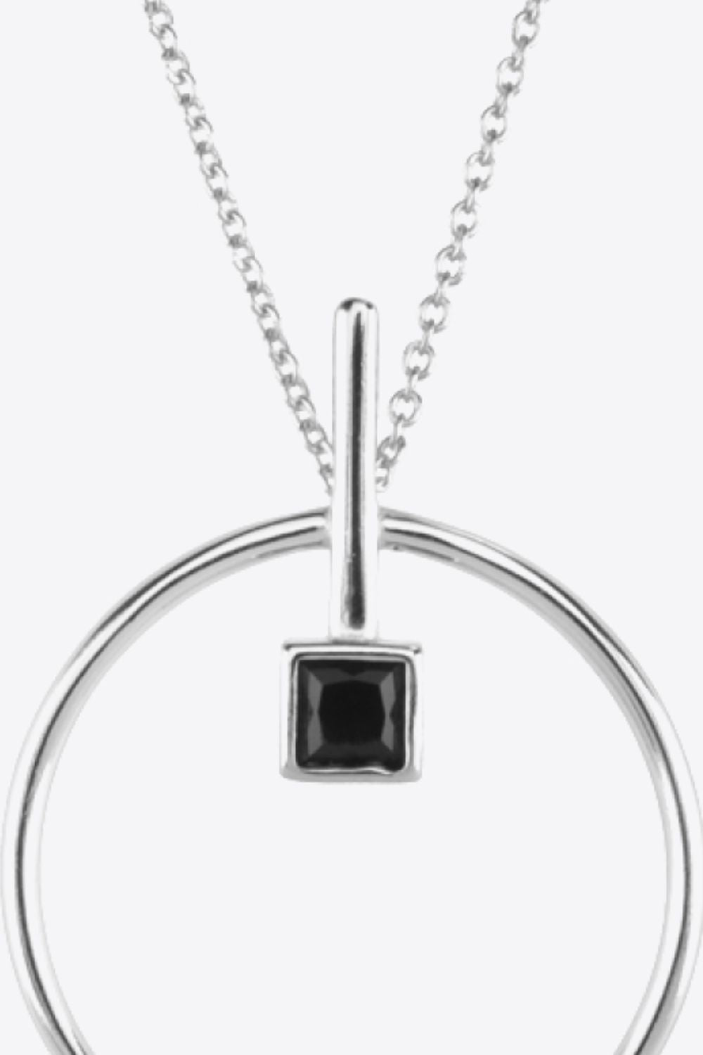 Black Zircon 925 Sterling Silver Necklace - Necklaces - FITGGINS