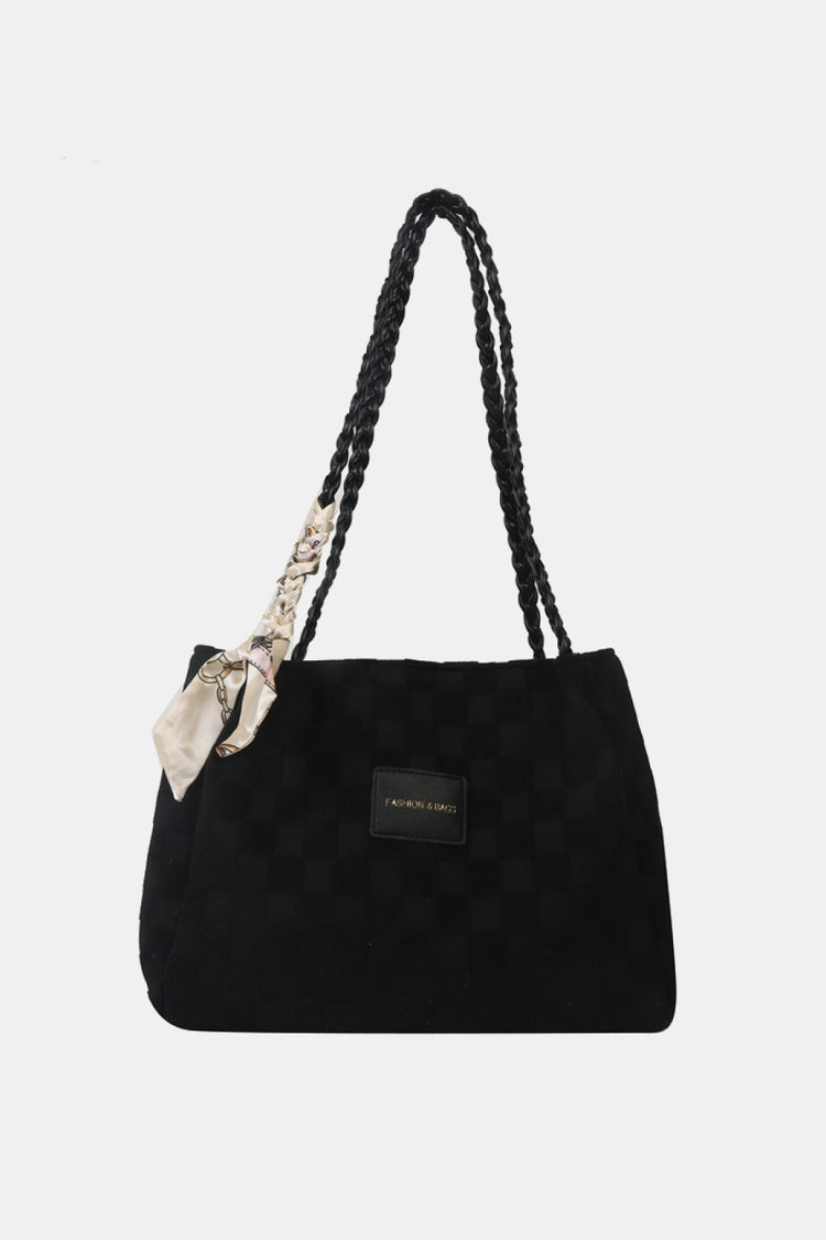 Braided Strap Polyester Tote Bag