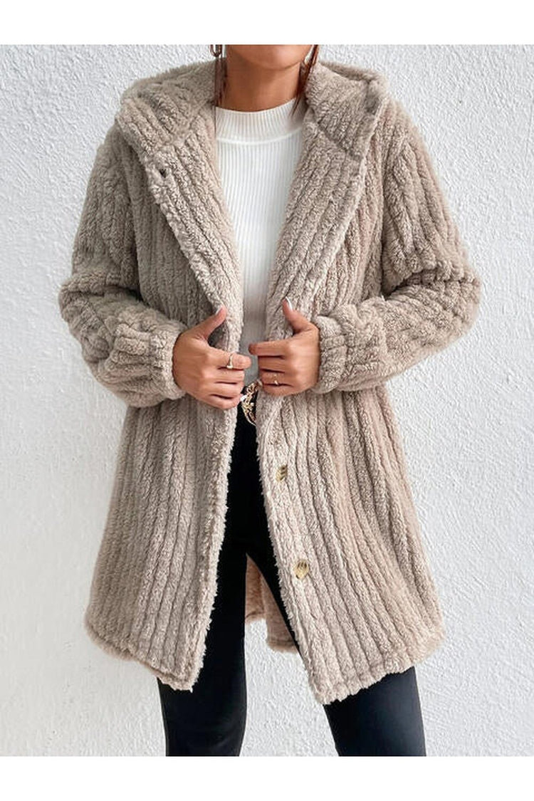 Button Down Hooded Coat