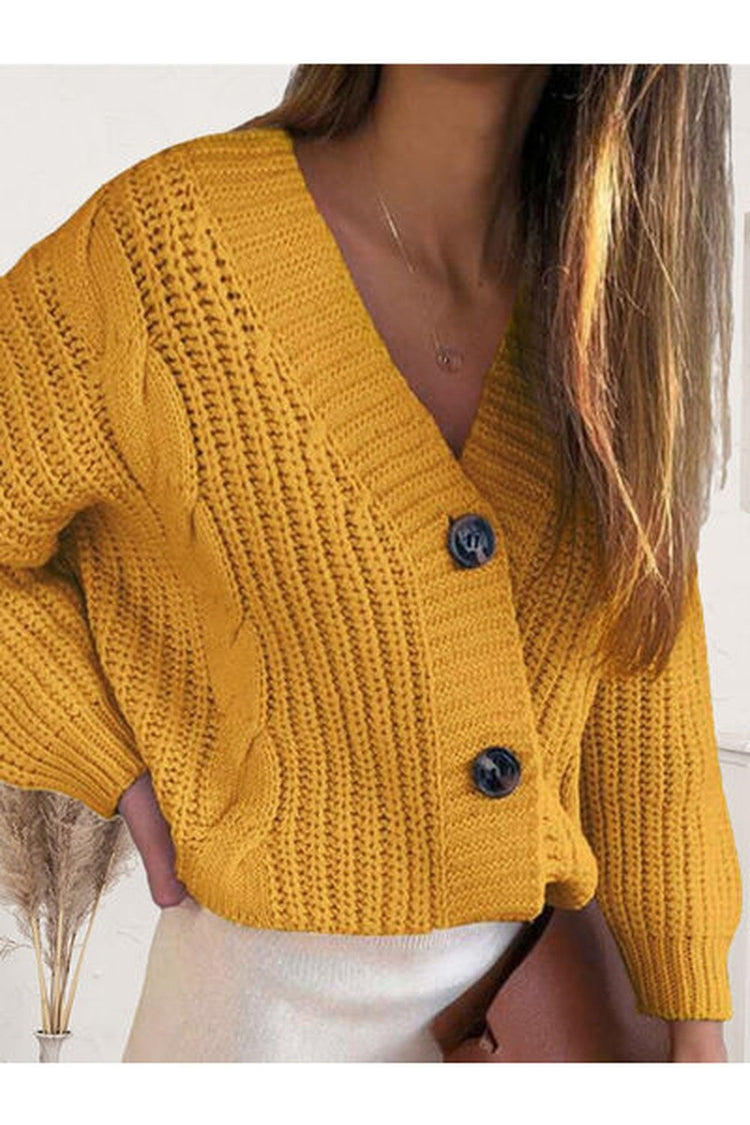 Button Up Dropped Shoulder Cardigan - Cardigans - FITGGINS