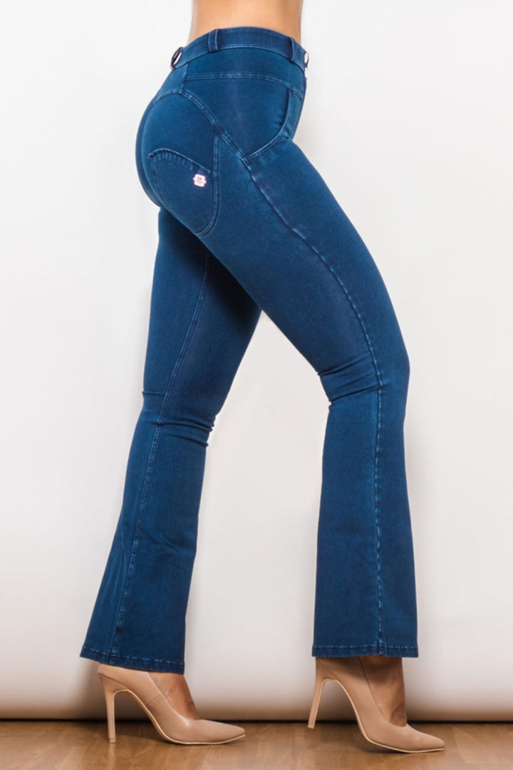 Buttoned Flare Long Jeans - Jeans - FITGGINS