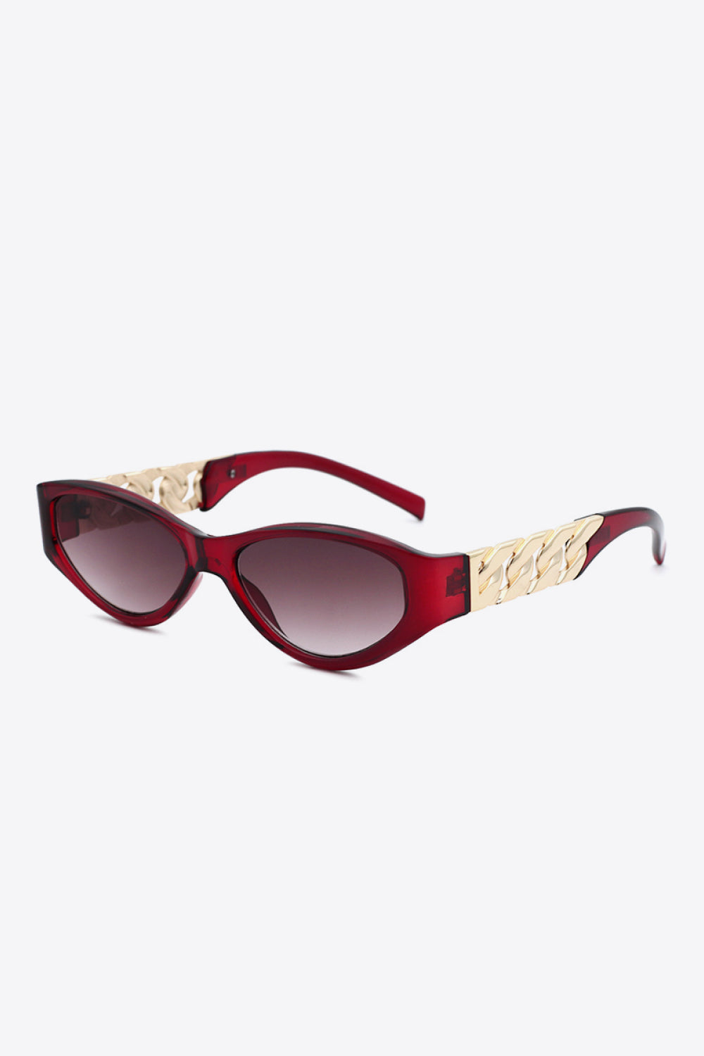 Chain Detail Temple Cat Eye Sunglasses - Sunglasses - FITGGINS