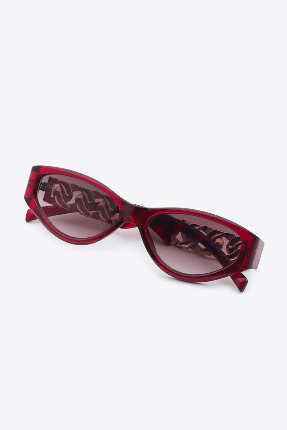 Chain Detail Temple Cat Eye Sunglasses - Sunglasses - FITGGINS