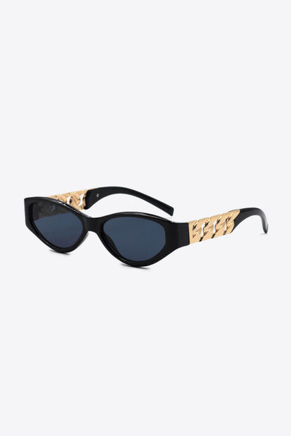 Chain Detail Temple Cat Eye Sunglasses - Sunglasses - FITGGINS