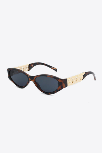 Chain Detail Temple Cat Eye Sunglasses - Sunglasses - FITGGINS