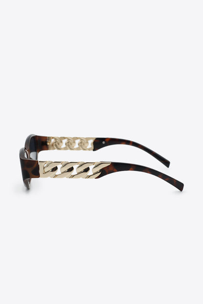 Chain Detail Temple Cat Eye Sunglasses - Sunglasses - FITGGINS