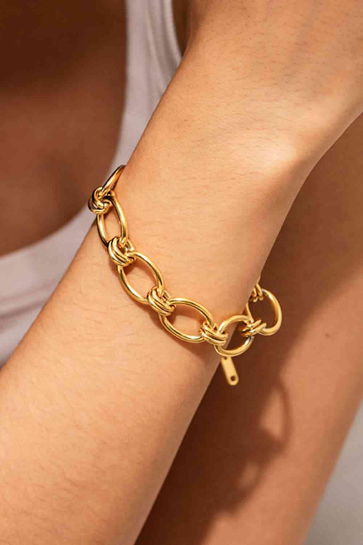 Chunky Chain Stainless Steel Bracelet - Bracelets - FITGGINS
