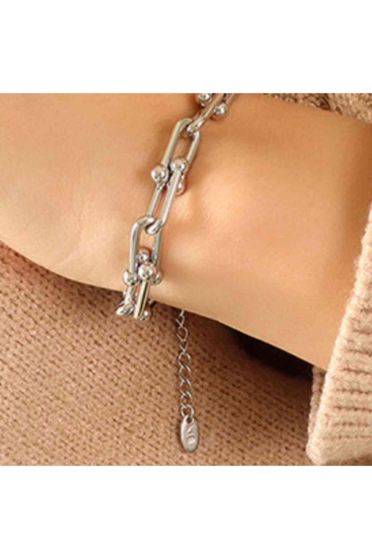 Chunky Chain Titanium Steel Bracelet - Bracelets - FITGGINS