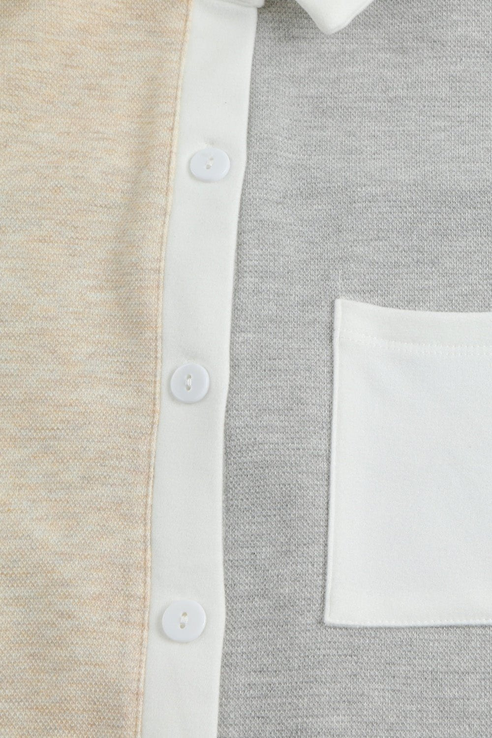 Color Block Curved Hem Shirt - Shirts - FITGGINS