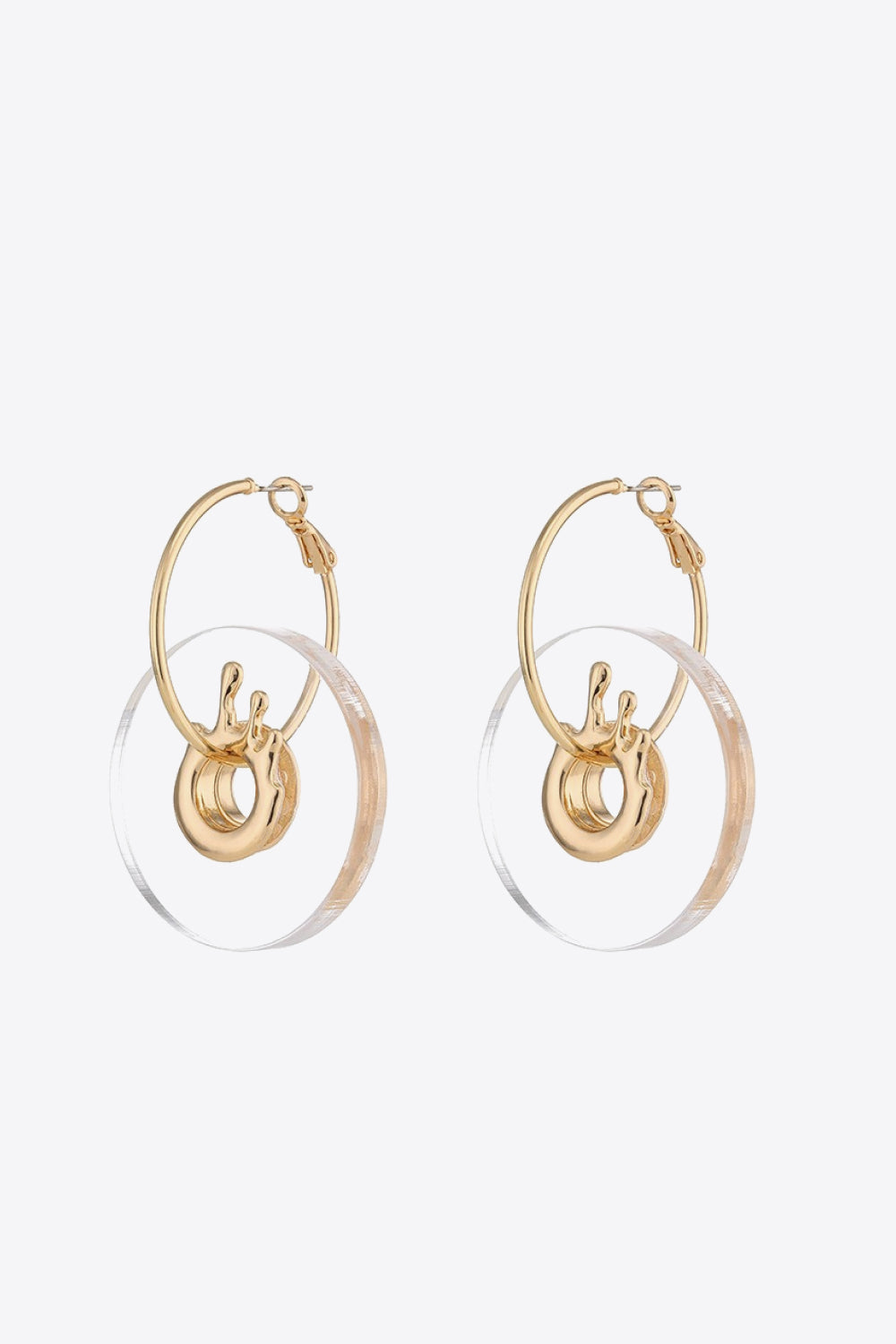 Contrast Hoop Drop Earrings - Earrings - FITGGINS
