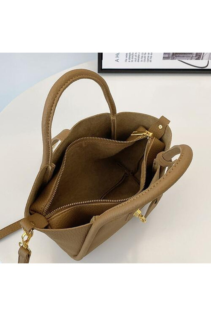 Contrast PU Leather Crossbody Bag - Handbag - FITGGINS