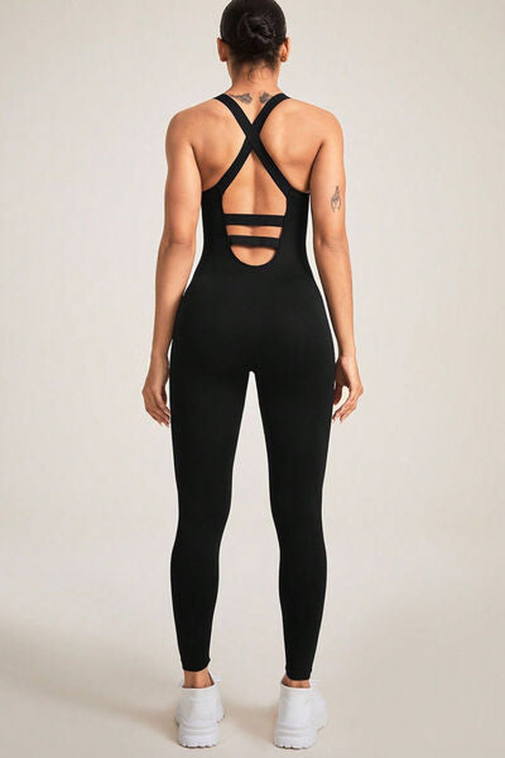 Crisscross Wide Strap Jumpsuit - Active Set - FITGGINS