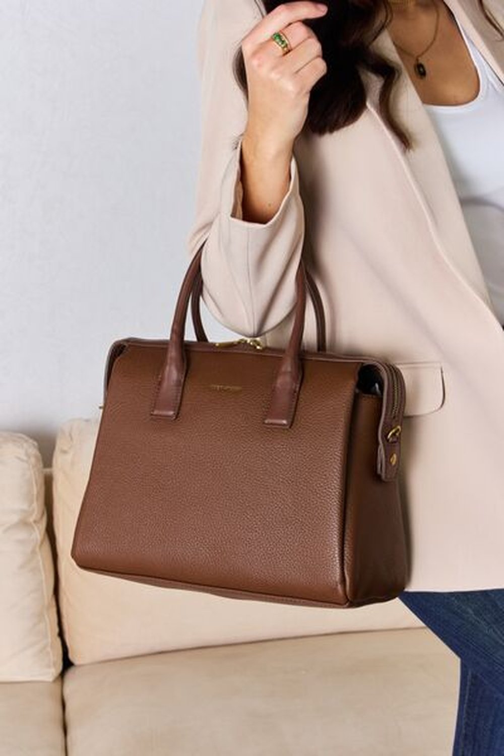 David Jones Medium PU Leather Handbag - Handbag - FITGGINS