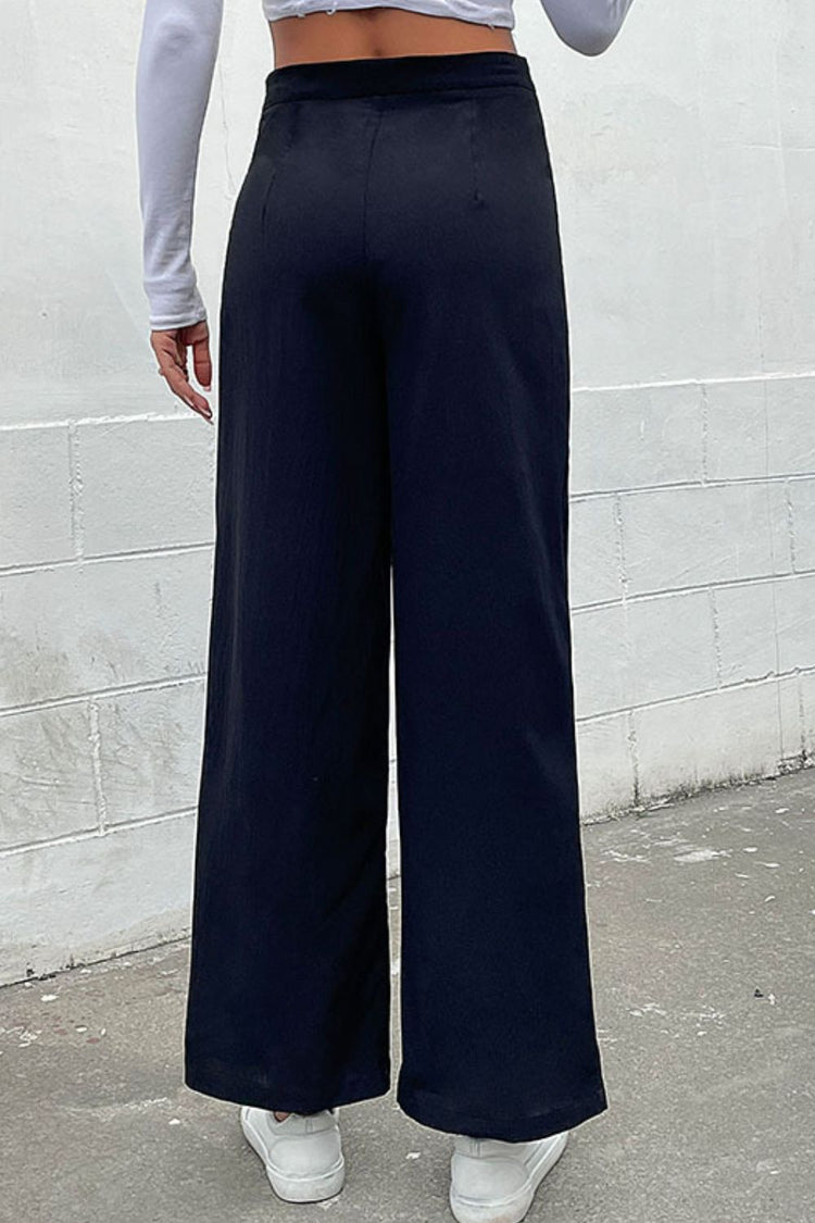 Double-Breasted Wide Leg Pants