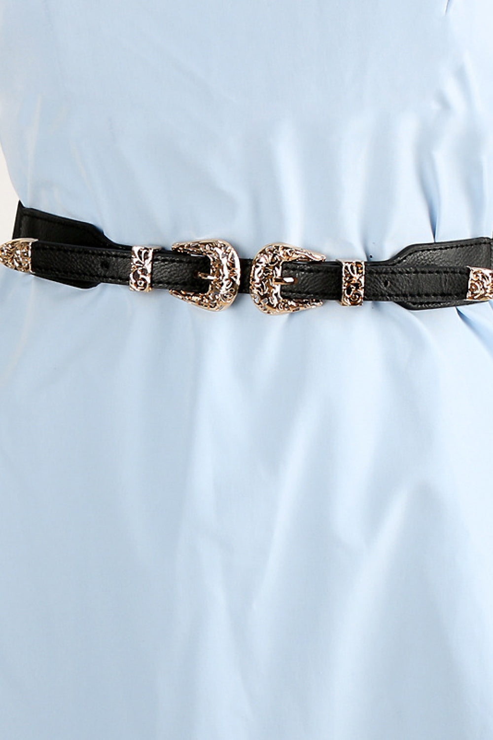 Double Buckle PU Leather Belt - Belt - FITGGINS
