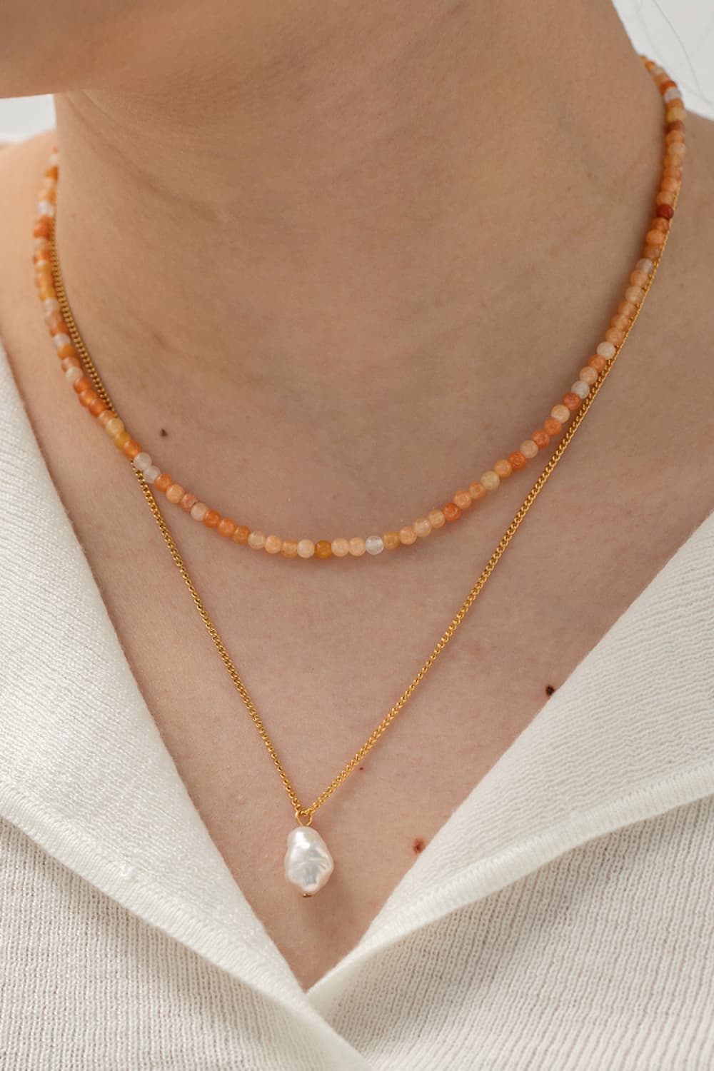 Double-Layered Freshwater Pearl Pendant Necklace - Necklaces - FITGGINS
