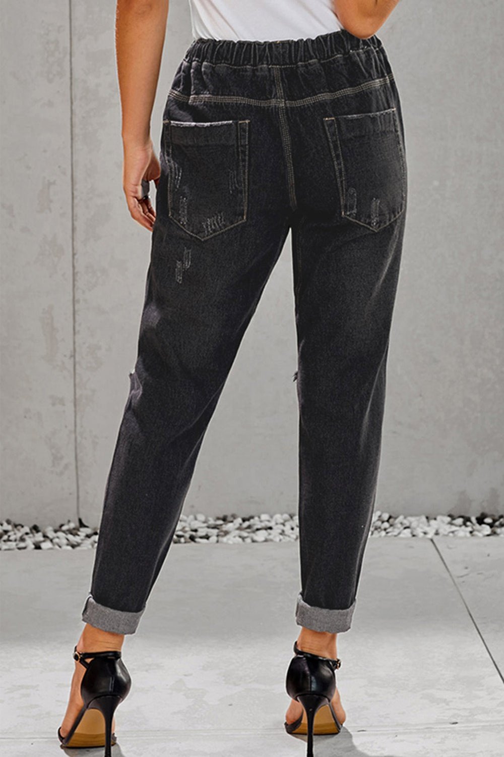 Drawstring Denim Joggers - Jeans - FITGGINS