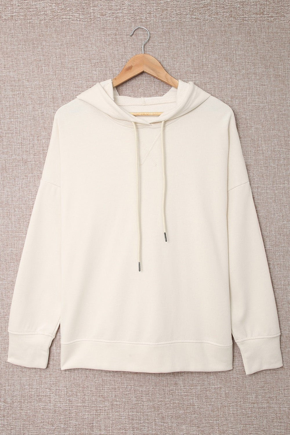 Drop Shoulder Hoodie with Slit - Sweatshirts & Hoodies - FITGGINS