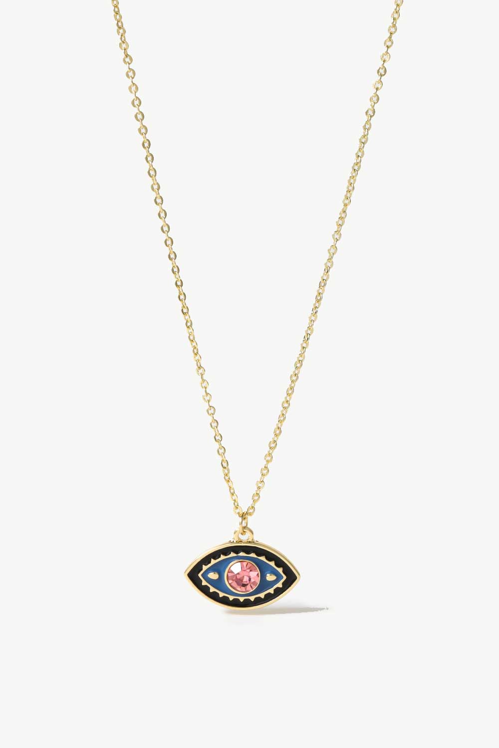 Evil Eye Pendant Gold Plated Chain Necklace - Necklaces - FITGGINS