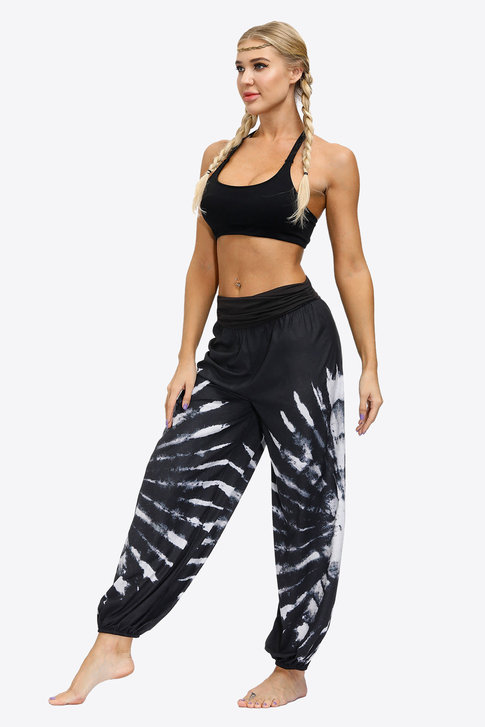 Exotic Style Printed Ruched Pants - Pants - FITGGINS