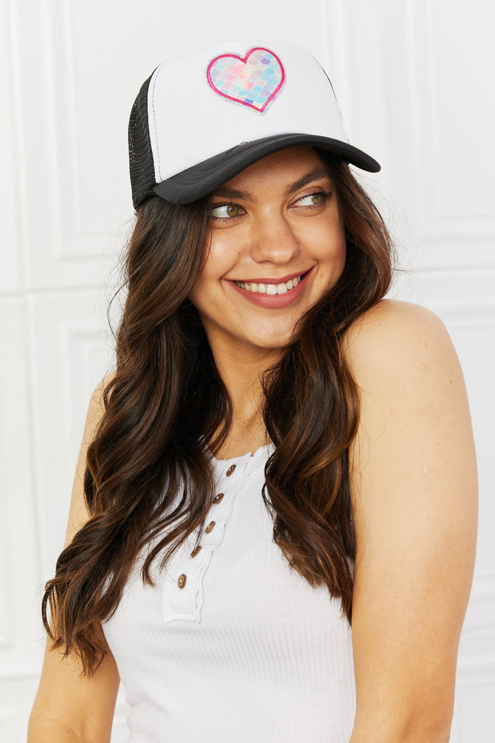 Fame Falling For You Trucker Hat in Black - Hats - FITGGINS