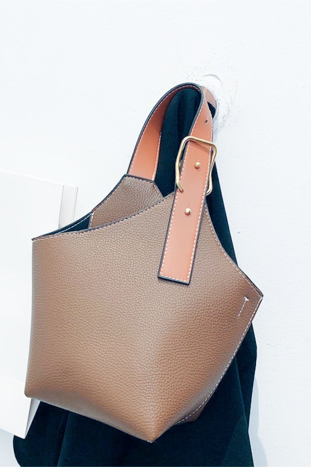 Fashion PU Leather Bucket Bag - Handbag - FITGGINS