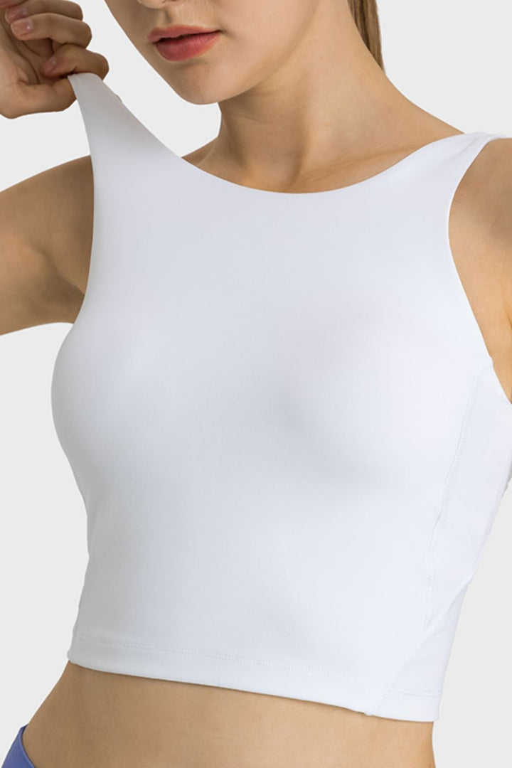 Feel Like Skin Highly Stretchy Cropped Sports Tank - Sports Bras - FITGGINS