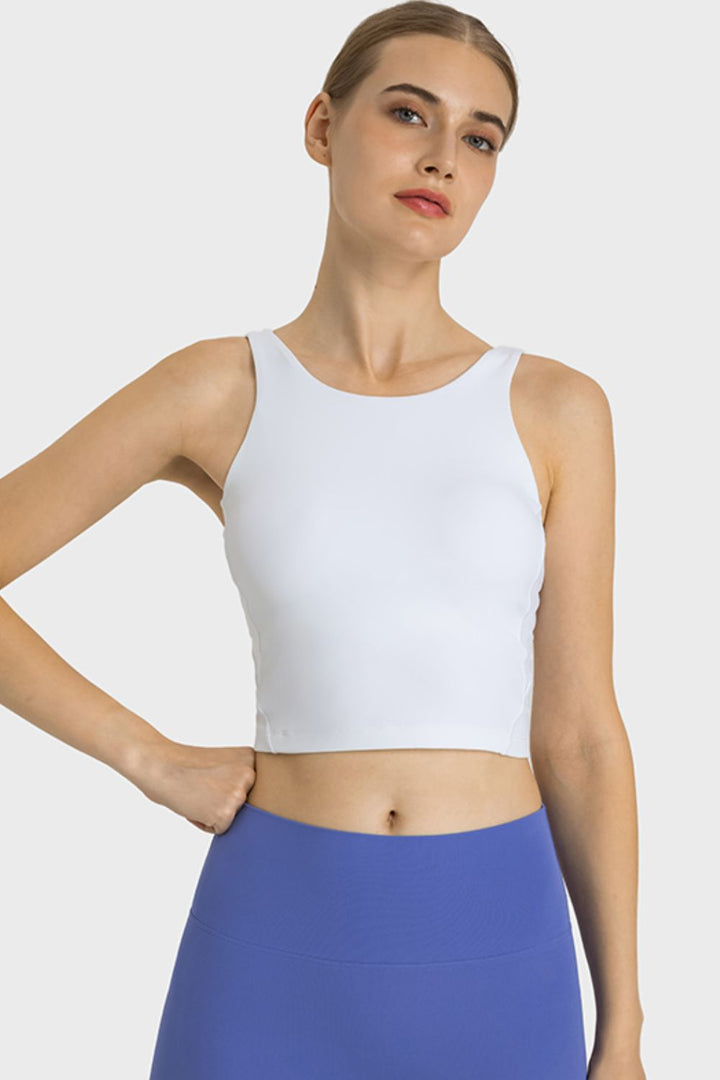 Feel Like Skin Highly Stretchy Cropped Sports Tank - Sports Bras - FITGGINS