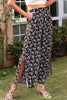 Floral Paperbag Waist Slit Ankle Wide Leg Pants