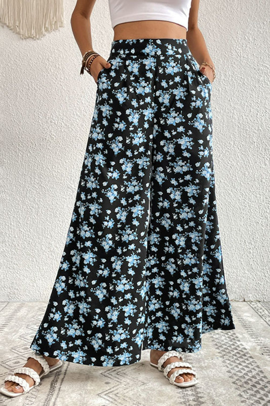 Floral Pocket Culottes - Pants - FITGGINS