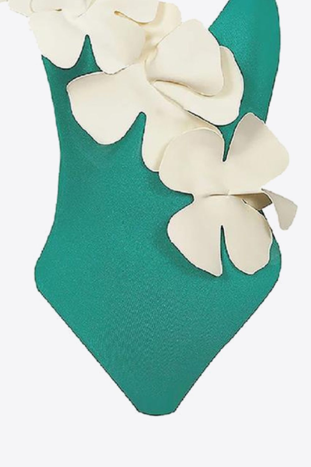 Flower Contrast One-Piece Swimsuit - Swimwear One-Pieces - FITGGINS