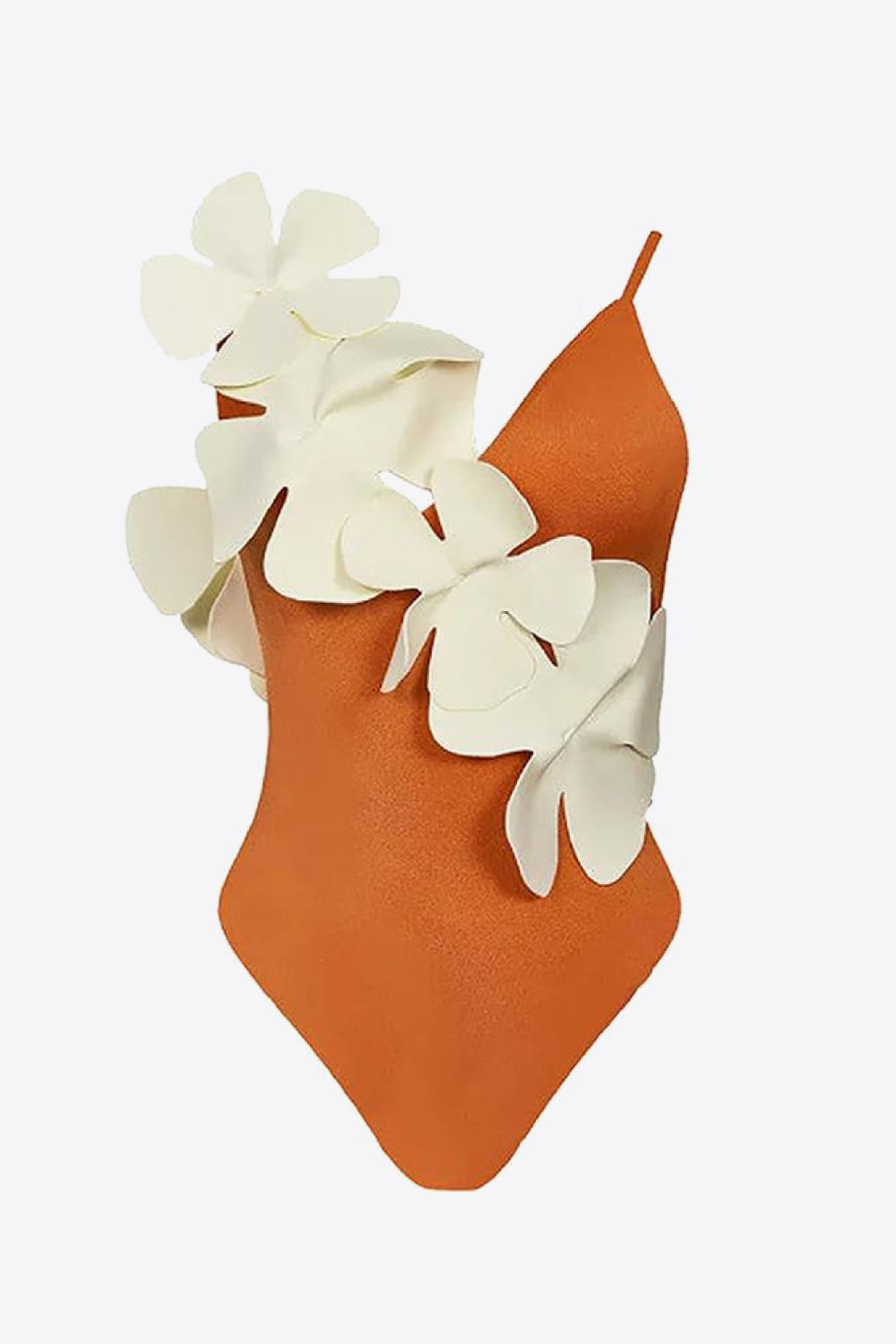 Flower Contrast One-Piece Swimsuit - Swimwear One-Pieces - FITGGINS