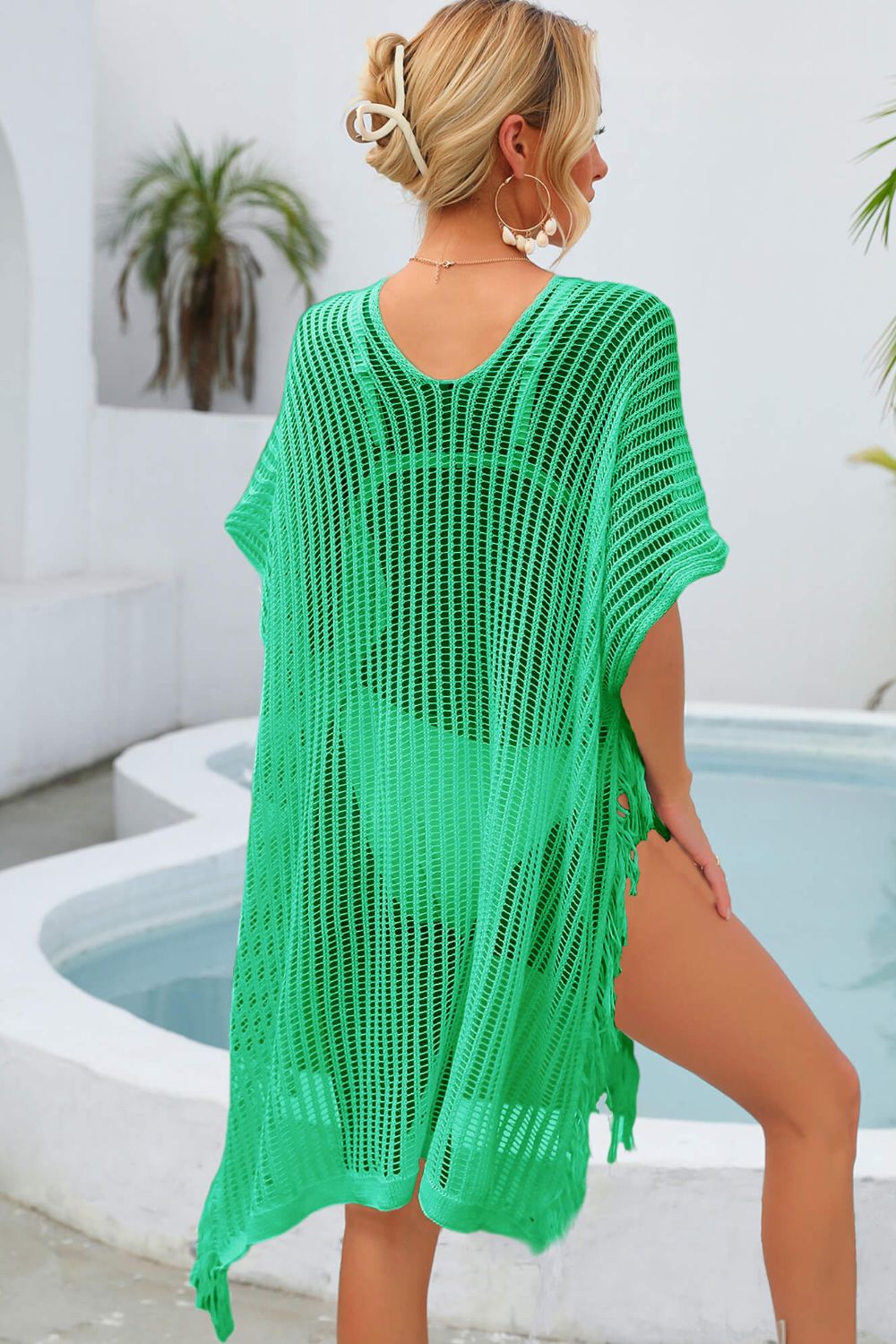 Fringe Trim Openwork Cover Up - Cover-Ups - FITGGINS