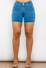 Full Size Buttoned Skinny Denim Shorts