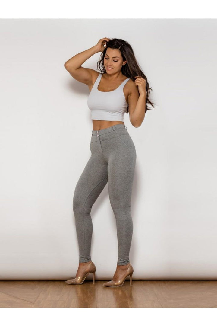 Full Size Contrast Detail High Waist Leggings - Pants - FITGGINS