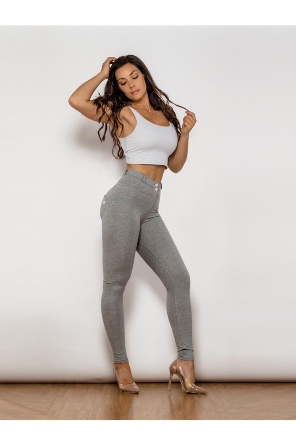 Full Size Contrast Detail High Waist Leggings - Pants - FITGGINS