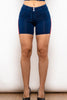 Full Size Side Stripe Buttoned Denim Shorts