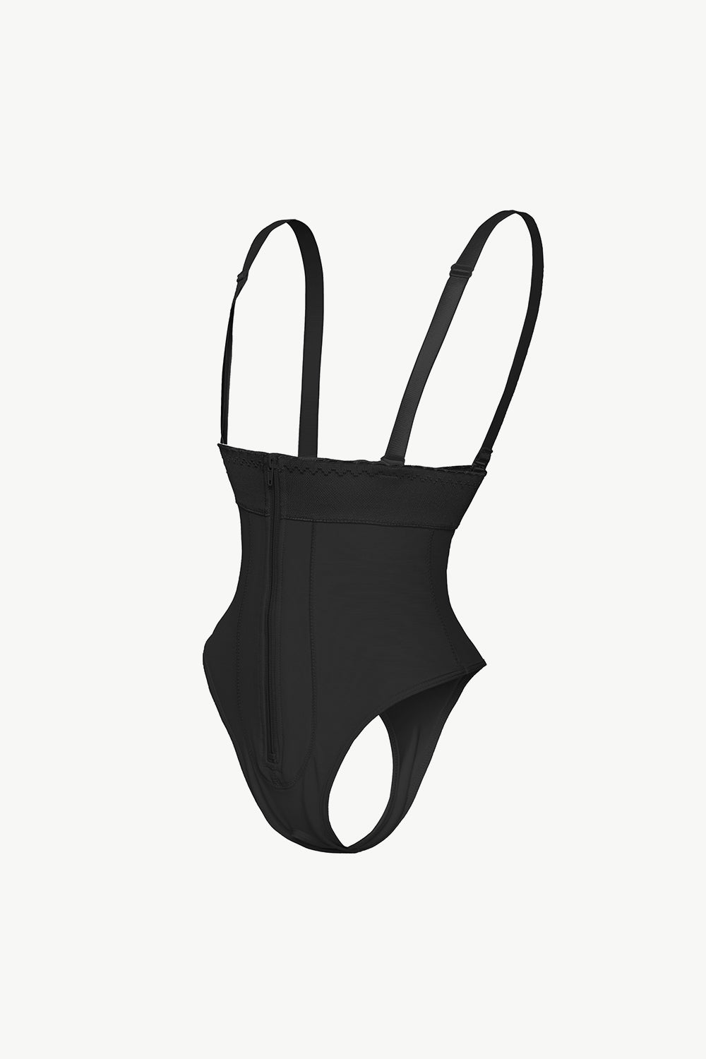 Full Size Adjustable Strap Zip-Up Shaping Bodysuit - Shapewear - FITGGINS