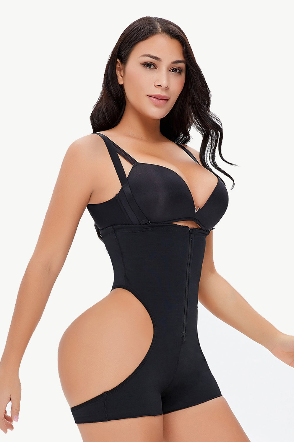 Full Size Cutout Under-Bust Shaping Bodysuit - Shapewear - FITGGINS
