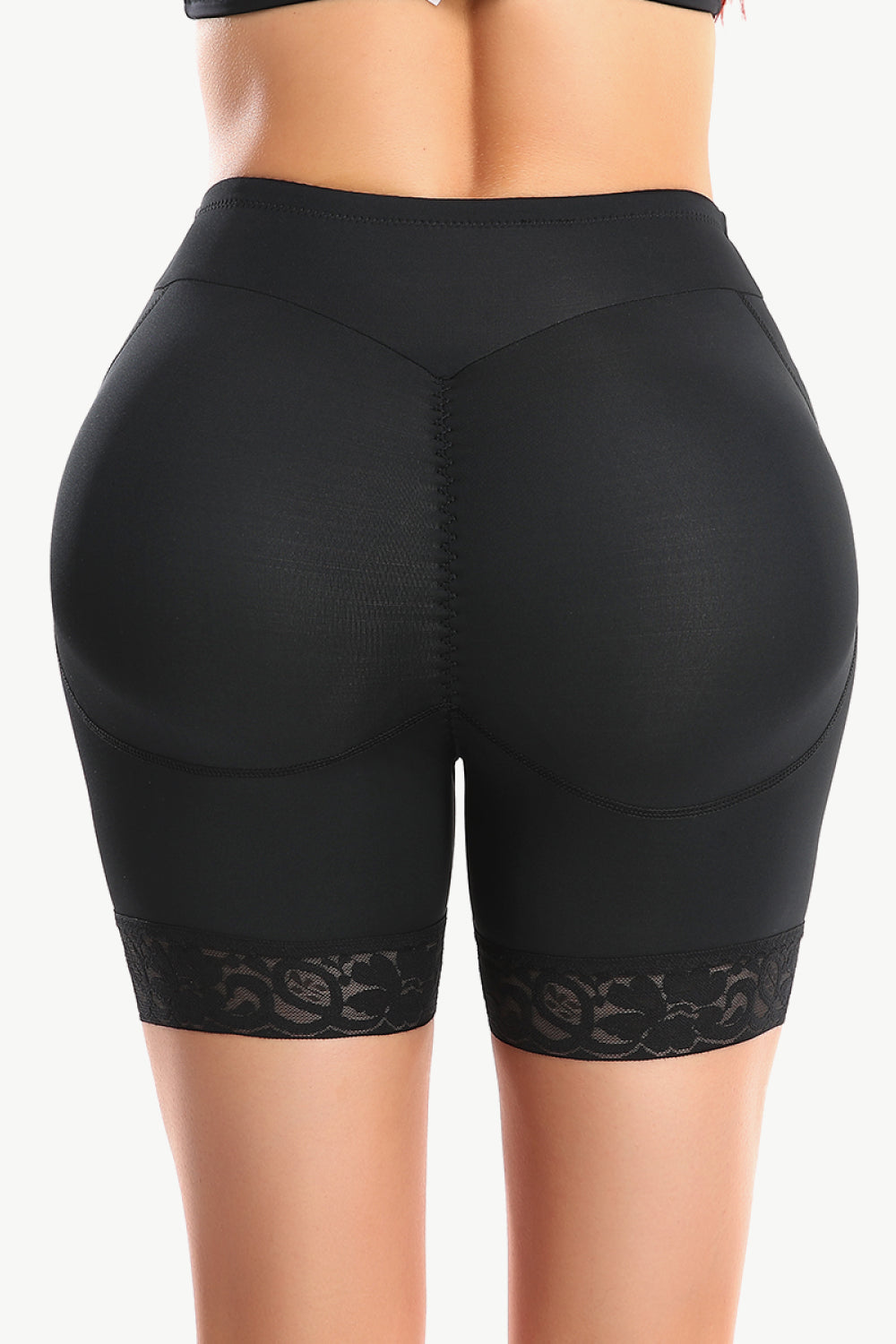 Full Size Lace Trim Lifting Pull-On Shaping Shorts - Shapewear - FITGGINS
