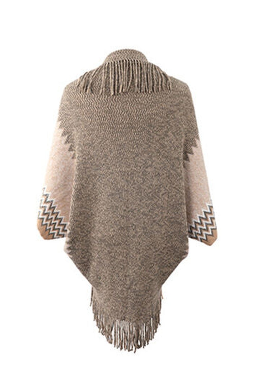 Geometric Fringe Open Front Cardigan - Cardigans - FITGGINS