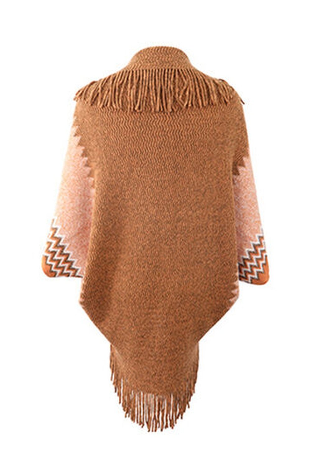 Geometric Fringe Open Front Cardigan - Cardigans - FITGGINS