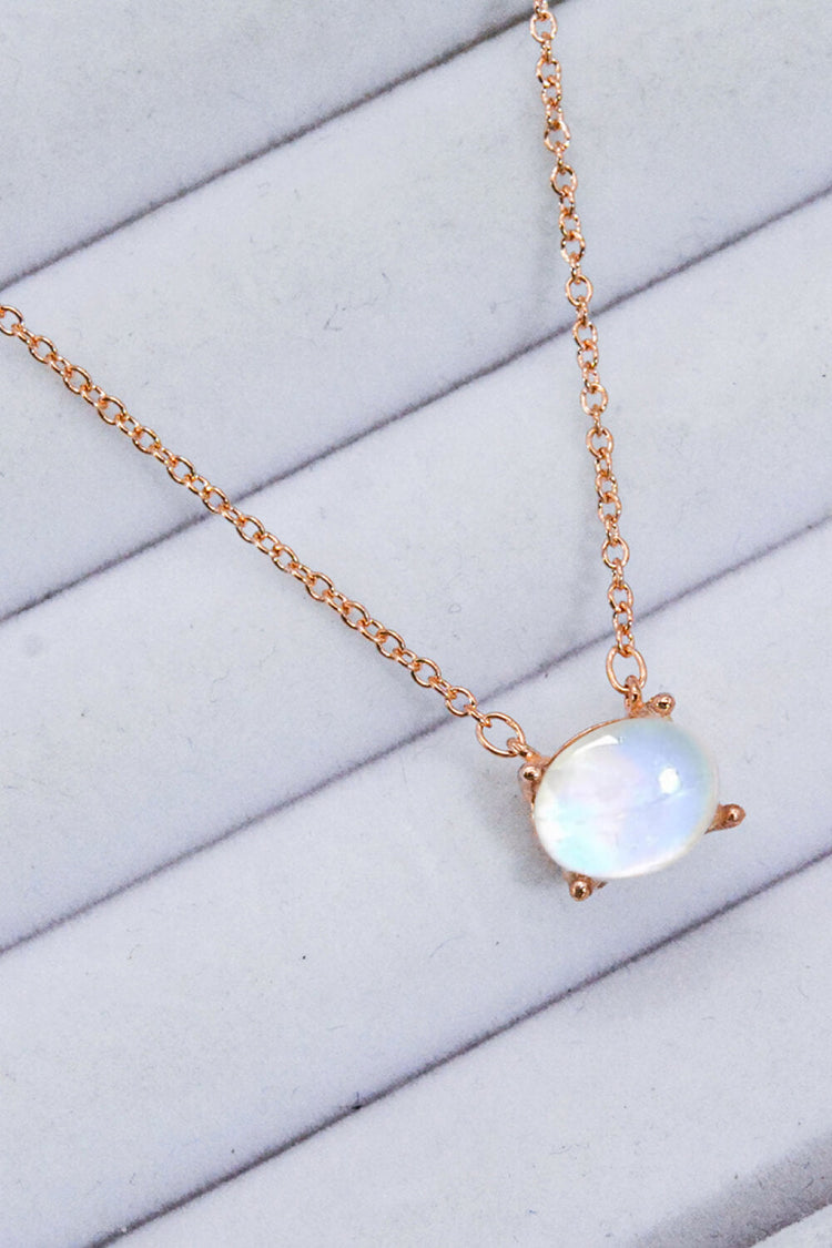 Geometric Moonstone Pendant Necklace - Necklaces - FITGGINS