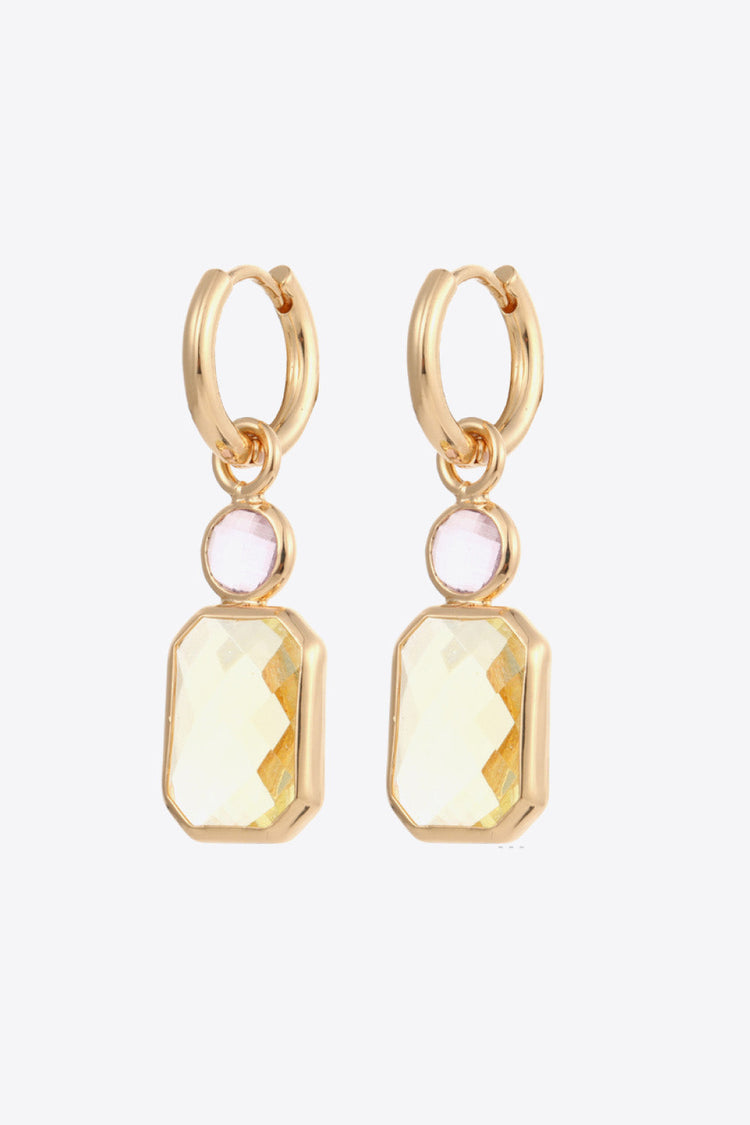 Glass Stone Decor Copper Earrings - Earrings - FITGGINS