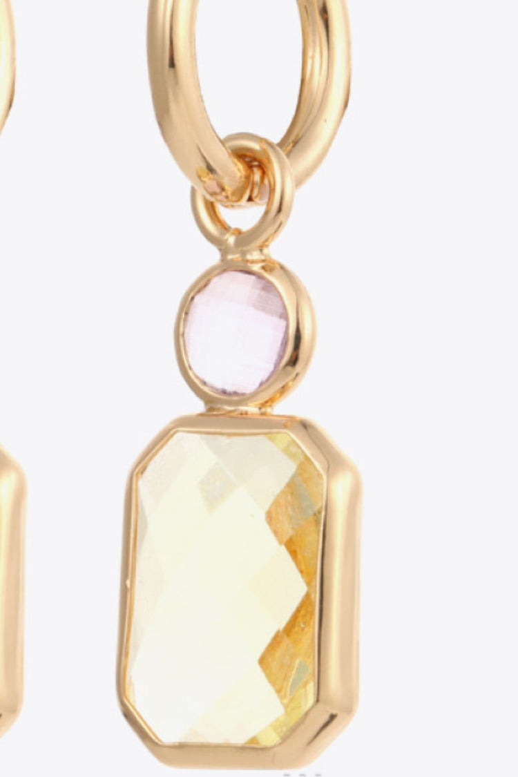 Glass Stone Decor Copper Earrings - Earrings - FITGGINS