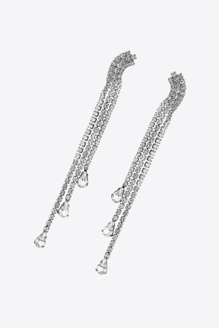 Glass Stone Fringe Dangle Earrings - Earrings - FITGGINS