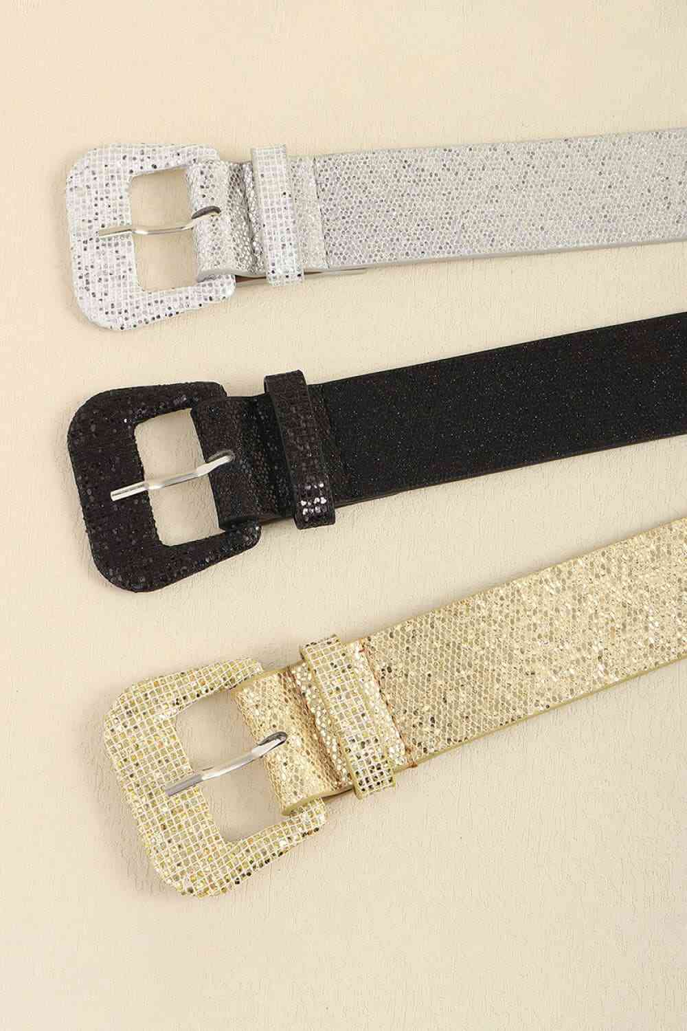 Glitter PU Leather Belt - Belt - FITGGINS